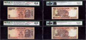 Error Ten Rupees Bank Notes Signed by Urjit Patel of Republic India of 2017.