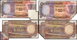 Error Fifity Rupees Bank Note Signed By R N Malhotra of Republic India.
