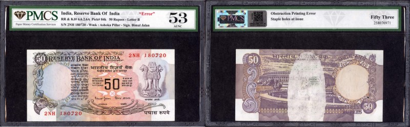 Republic India
Republic India, Error 50 Rupees, Signed by Bimal Jalan, Error: O...