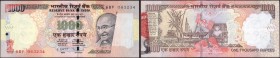 Error One Thousand Rupees Bank Note Signed by D Subbarao of Republic India.