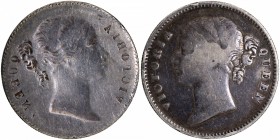Error Silver One Rupee Coin of Victoria Queen of Calcutta Mint of 1840.