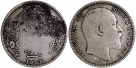 Error Silver One Rupee Coin of King Edward VII of Bombay Mint of 1903.