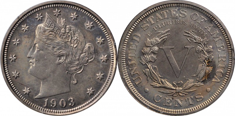 Liberty Head Nickel

1903 Liberty Head Nickel. Proof-64 (PCGS). OGH--First Gen...
