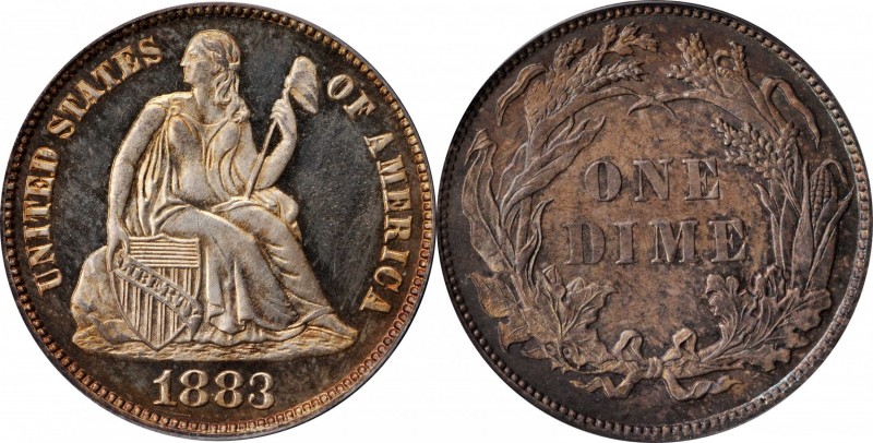 Liberty Seated Dime

1883 Liberty Seated Dime. Proof-64 (PCGS). CAC. OGH.

P...