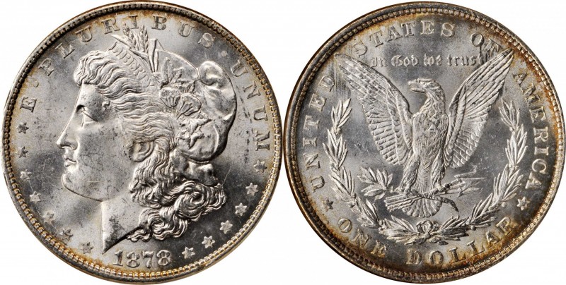 Morgan Silver Dollar

1878 Morgan Silver Dollar. 8 Tailfeathers. MS-64 (ANACS)...