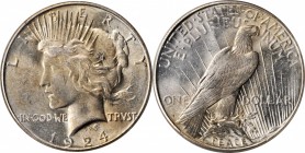 Peace Silver Dollar

1924-S Peace Silver Dollar. MS-63 (PCGS). OGH.

PCGS# 7364. NGC ID: 257K.