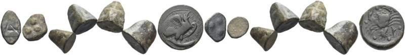 Agrigentum. Lot of three cast trias and one cast hexas circa 450-430 BC, Calciat...