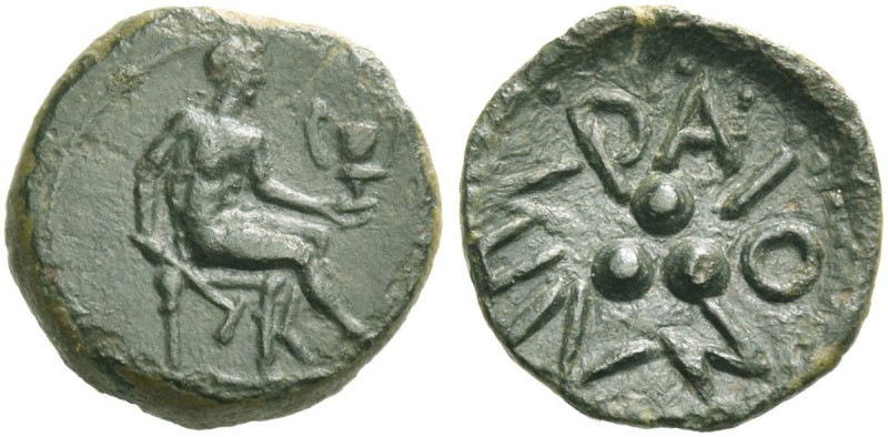 Islands off Sicily, Lipara. Tetras circa 380-360 BC, Æ 1.69g. Ephaestus seated r...