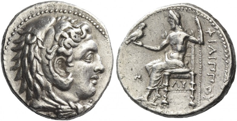 Philip III, 323 – 317. Tetradrachm, Babylon 323-317, AR 17.06 g. Head of Heracle...