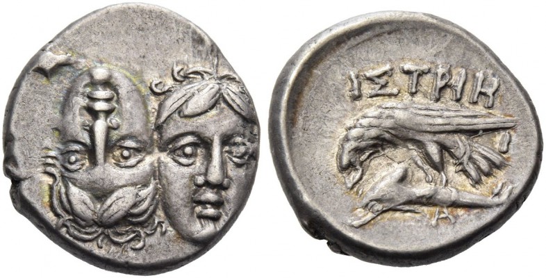 Moesia Inferior, Istrus. Drachm late 5th-early 4th century BC, AR 5.70 g. Two yo...