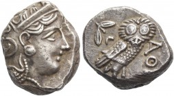 Attica, Athens. Tetradrachm late 4th early 3rd century, AR 16.97 g. Head of Athena r., wearing crested Attic helmet. Rev. Owl, with closed wings, stan...