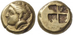 Phoacae. Hecte circa 477-388 BC, EL 2.43 g. Laureate head l. Rev. Square incuse punch. Bodenstedt 96.
Very fine

From the Ploil collection.