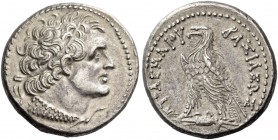 Ptolemy VI, 180 – 145. Tetradrachm, Alexandria circa 180-170, AR 13.39 g. Diademed head of Ptolemy I r., aegis tied around neck. Rev. Eagle standing l...