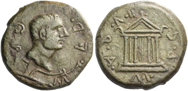 Sardinia, Turris Libisonis. Marcus Lurius. As circa 46-40 BC, Æ 20.26 g. M L S C...