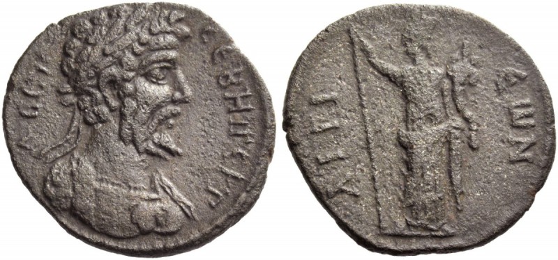 Aegium. Septimius Severus, 193-211. Assarion circa 193-211, Æ 5.79 g. L CEP – CE...