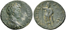 Laconia, Asopus. Caracalla, 198-217. Assarion circa 198-217, Æ 4.21 g. [MAV AVPH ANTWNEIOC] Laureate, draped and cuirassed bust r. Rev. ACWΠE – ITWN Z...