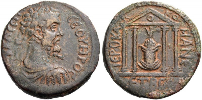 Comana. Septimius Severus, 193-211. Bronze circa 205-206, Æ 16.38 g. AY K Λ CEΠ ...