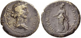 Attaea. Pseudo-Autonomous issues. Bronze circa 2nd century, Æ 7.36 g. TYXH – [ΠOΛEΩN] Draped bust of Tyche r., wearing calathus. Rev. APX ACKΛH ATTAIT...