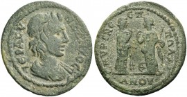 Smyrna. Pseudo-autonomous issues. Time of Gordian III (238-244). Bronze, Pollianus, eparchos circa 238-244, Æ 6.50g. IEPA CV – NKΛHTOC Draped bust of ...