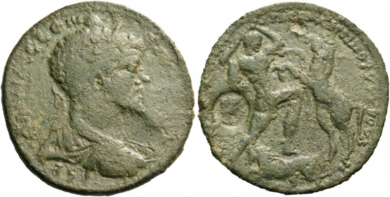 Alinda. Septimius Severus, 193-211. Bronze circa 193-211, Æ 29.55 g. AY KAI Λ CE...
