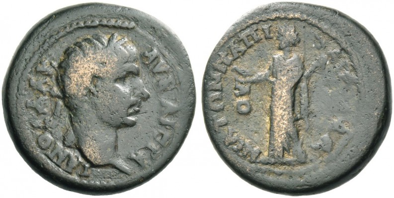 Apollonia Salbace. Trajan, 98-117. Bronze circa 98-117, Æ 5.68 g. AV KAI TPAIAVO...
