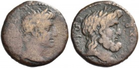 Islands off Caria, Cos. Augustus, 27 BC – AD 14. Bronze circa 10 BC – 10 AD, Æ 5.47 g. ΣEBATOΣ Laureate head r. Rev. KΩIΩN XAPMYΛOΣ B Laureate head of...