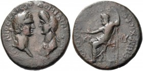 Cibyra. Domitian, 81-96. Bronze, Klaus Bias high-priest circa 81-96, Æ 10.15 g. ΔOMITIANOC KAICAP ΔOMITIA [CEBACTH] Confronted busts of Domitian and D...