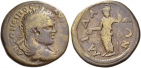 Midaenum. Caracalla, 198-217. Bronze circa 198-217, Æ 12.63 g. ANTΩNEINOC AVΓ [OVCTOC] Laureate, draped, and cuirassed bust r. Rev. MI – ΔA – EΩN Athe...
