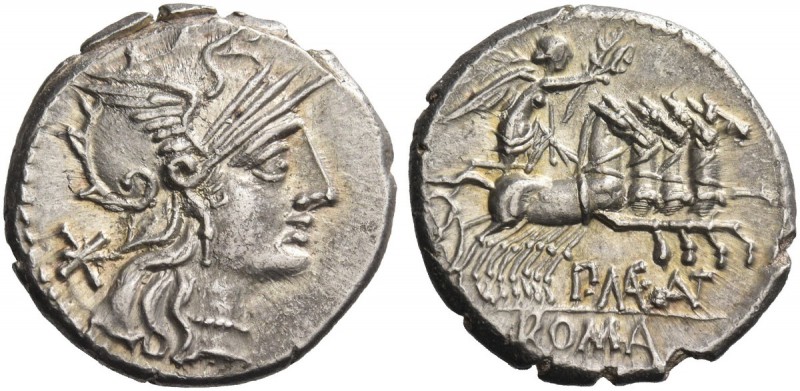 P. Maenius M.f. Antias or Antiaticus. Denarius 132, AR 3.94 g. Helmeted head of ...