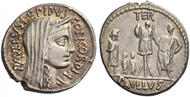 L. Aemilius Paullus Lepidus. Denarius 62, AR 3.96 g. PAVLLVS LEPIDVS – CONCORDIA...
