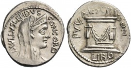 L. Aemilius Paullus Lepidus and L. Scribonius Libo. Denarius 62, AR 3.93 g. PAVLLVS LEPIDVS – CONCORD Diademed and veiled head of Concordia r. Rev. PV...