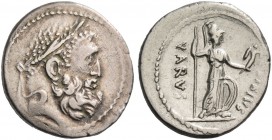 C. Vibius Varus. Denarius 42, AR 3.74 g. Laureate head of Hercules r. Rev. [C·]VIBIVS – VARVS Minerva standing r., holding Victory and spear. Babelon ...