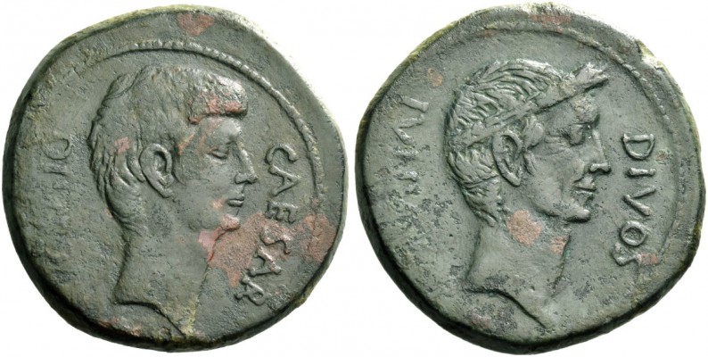 Biddr Numismatica Ars Classica Zurich Auction 100 Part Ii Lot 1676 C Caesar Octavianus Bronze Italy 38 Ae 17 19 G Caesar Divi F Bare Head Of