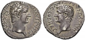 Tiberius, 14 – 37. Drachm, Caesarea, Cappadociae circa 33-34, AR 3.40 g. Laureate head of Tiberius r. Rev. Bare head of Drusus l. RIC 87 var. RPC 3622...