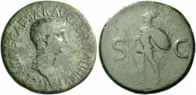 Britannicus, son of Claudius. Sestertius, Thracian mint circa 50-54, Æ 24.95 g. Bare-headed and draped bust r. Rev. Mars, helmeted and cuirassed, adva...