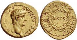 Nero augustus, 54 – 68. Aureus 58-59, AV 7.63 g. Youthful bare head r. Rev. Legend around oak wreath enclosing EX S C. C 210. RIC 16. Calicó 424.
A b...