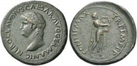 Nero augustus, 54 – 68. As circa 62-68, Æ 13.02 g. Bare head l. Rev. Nero, in the guise of Apollo, advancing r. playing lyre held in l. hand. C 62. RI...