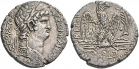 Nero augustus, 54 – 68. Tetradrachm, Antiochia 63, AR 14.61 g. Laureate bust r., with aegis. Rev. Eagle, with open wings, standing r. on thunderbolt; ...