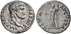 Galba, 68 – 69. Denarius July 68-January 69, AR 3.26 g. Laureate head r.
Rev. Livia standing l., holding patera and sceptre. C 55. RIC 186.
Rare. Ol...