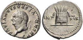 Vespasian, 69 – 79. Denarius 77-78, AR 3.49 g. Laureate head l. Rev. Modius with seven grain ears. C 215. RIC 981.
Light iridescent tone and about ex...