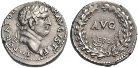 Titus, caesar 69 – 79. Denarius, Ephesus 71, AR 3.35 g. Laureate head r. Rev. AVG / EPE within oak-wreath. C 23. RIC Vespasianus 1436. RPC 841.
Rare....
