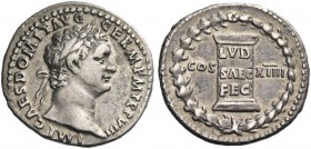 Domitian augustus, 81 – 96. Denarius 14th September-31st December 88, AR 3.34g. Laureate head r. Rev. Legend inscribed on cippus. All within wreath. C...
