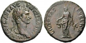 Nerva, 96 – 98. Sestertius 96, Æ 24.97 g. Laureate head r. Rev. Libertas standing l. holding pileus in r. hand and sceptre in l. C 107. RIC 64.
Brown...
