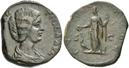 Manlia Scantilla, wife of Didius Julianus. Sestertius 193, Æ 19.74 g. Draped bust r. Rev. Juno standing l., holding patera and sceptre. C6. RIC Didius...