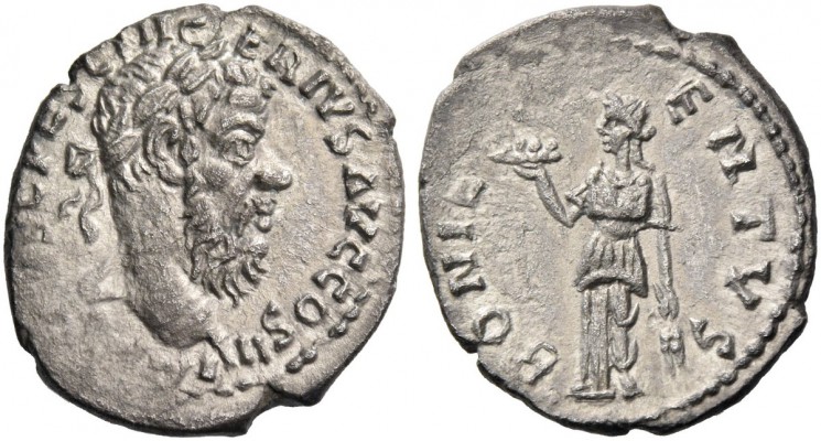 Pescennius Niger, 193 – 194. Denarius, Antiochia 193-194, AR 2.09 g. Laureate he...