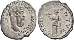 Pescennius Niger, 193 – 194. Denarius, Antiochia 193-194, AR 2.09 g. Laureate head r. Rev. Fides standing facing, head l., holding basket of fruit and...