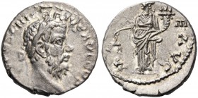Pescennius Niger, 193 – 194. Denarius, Antiochia 193-194, AR 2.63 g. Laureate head r. Rev. Moneta standing l. holding scales and cornucopiae. C 55. BM...