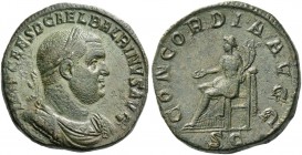 Balbinus, 22nd April – 29th July 238. Sestertius April-June 238, Æ 22.56 g. Laureate and draped bust r. Rev. Concordia seated l. holding patera and co...