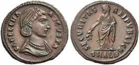 Helena, mother of Constantine I. Follis, Alexandria, 325-326, Æ 3.23 g. Diademed and draped bust r. Rev. Securitas standing l., holding olive branch a...