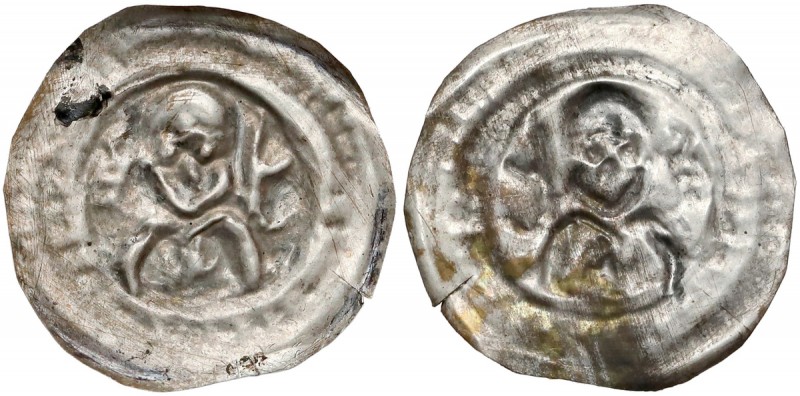 Mieszko III Stary (1173-1202), Brakteat hebrajski - Książę z liściem palmowym Pr...